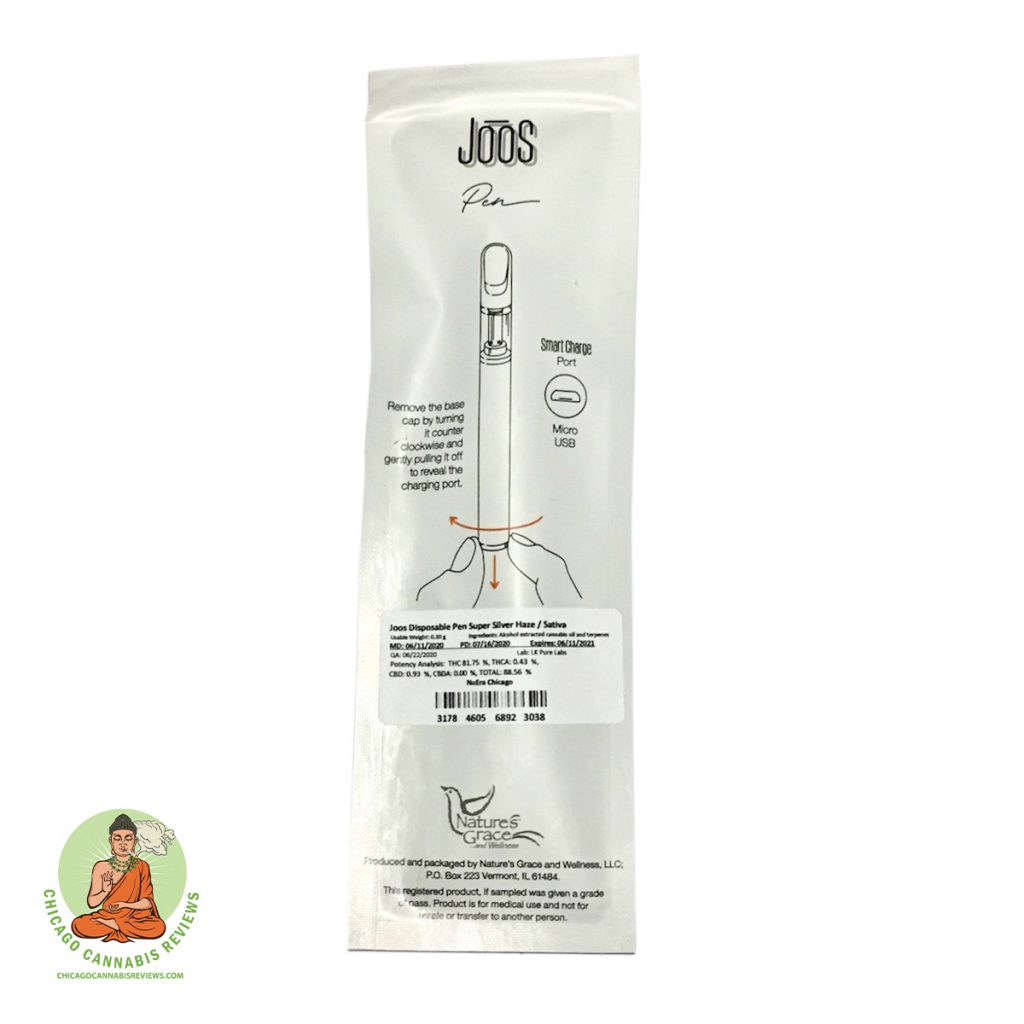 Nature’s Grace and Wellness Joos Super Silver Haze Disposable Pen 300mg Review NuEra Dispensary